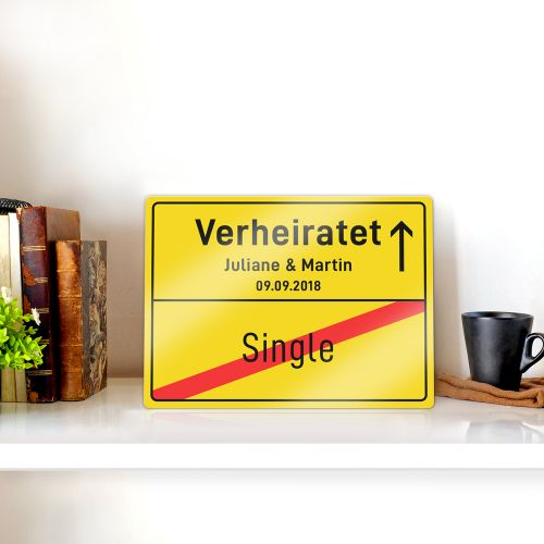 Personalisiertes Ortsschilderbild - Verheiratet