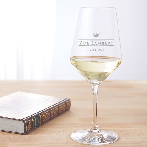 Verre � vin blanc avec gravure � Royal
