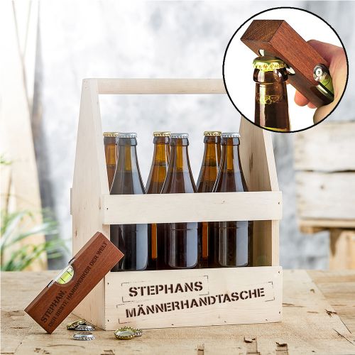 Handwerker Paket - BiertrÃ€ger mit Wasserwaage