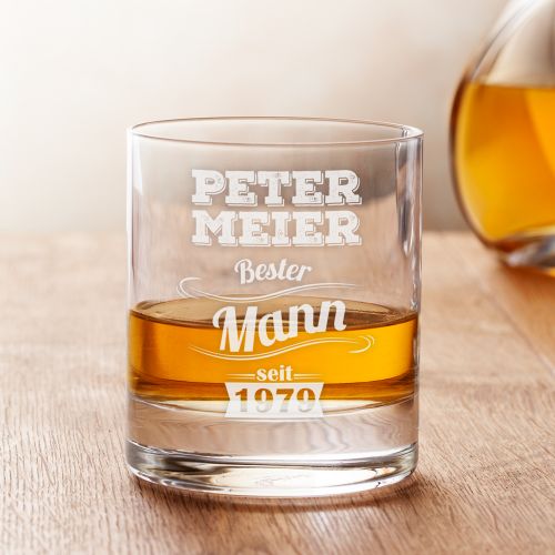 Whiskyglas mit Gravur - Bester Mann