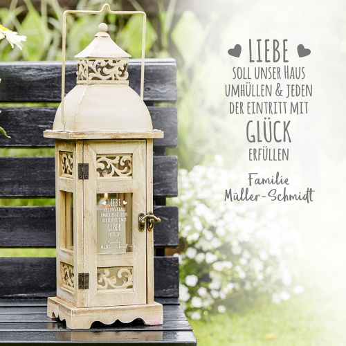 Personalisierte Liebeslaterne - Haussegen
