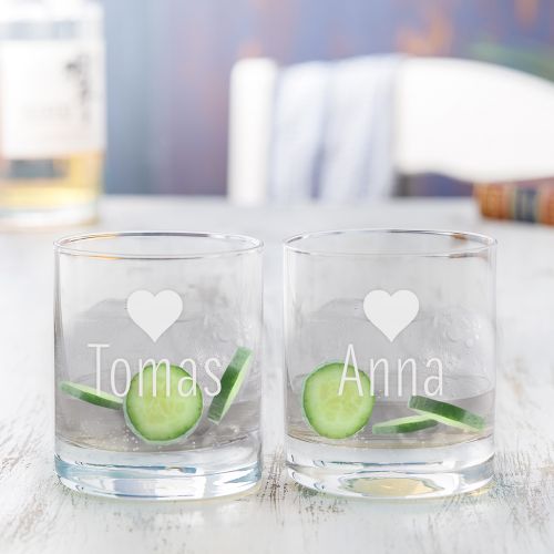 Personalisierte Tumbler GlÃ€ser Herz - 2er Set
