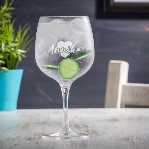 Gin Glas mit Gravur - Herz