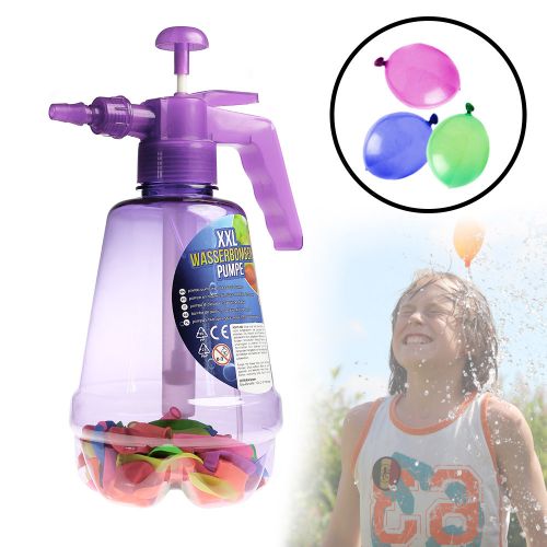 WasserbombenfÃŒller - Pumpe mit 100 Wasserballons - lila