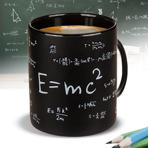 850 ml Mathe Kaffeetasse Steingut Becher XXL Tassen Mathematic schwarz ca