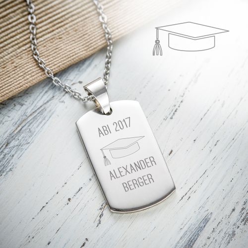 Army Dog Tag Kette mit Gravur - Abitur