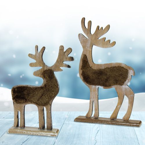 Deko Rentier aus Holz - mit Gravur - traditionelle Weihnachtsdeko