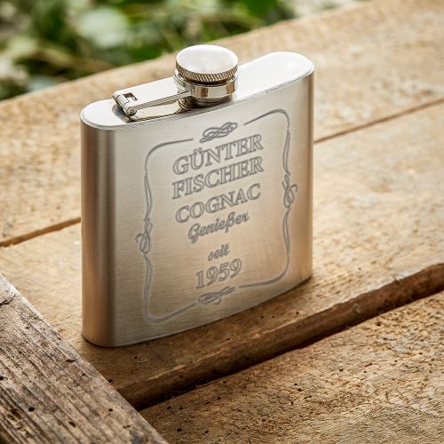 Flachmann mit Gravur - Cognac GenieÃer