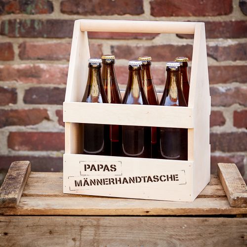FlaschentrÃ€ger mit Gravur - Papas MÃ€nnerhandtasche