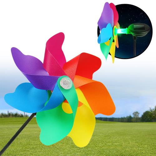 GartenwindmÃŒhle mit Solar und LED Licht