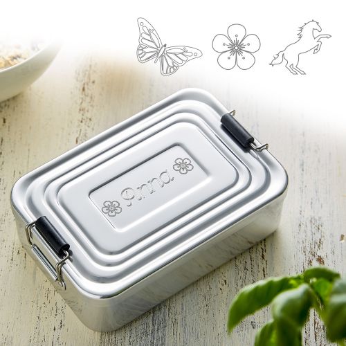 Gravierte Lunchbox fÃŒr MÃ€dchen - quadratisch
