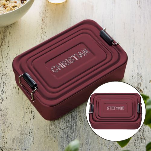 Gravierte Lunchbox - Name (rot)
