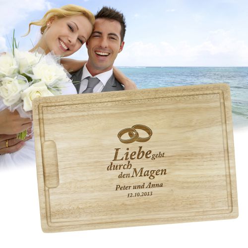 Graviertes Brett zur Hochzeit