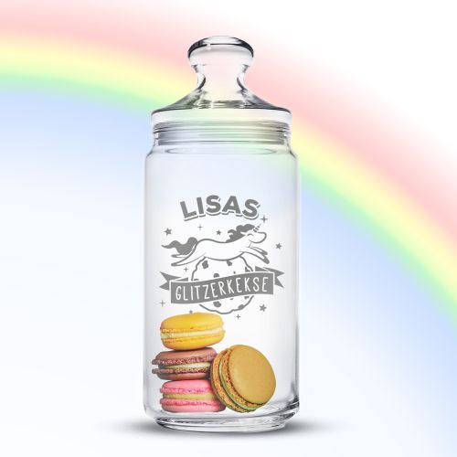 Keksdose mit Gravur - Einhorn