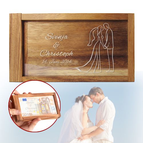 Magische Geldgeschenkbox mit Gravur - Silhouette
