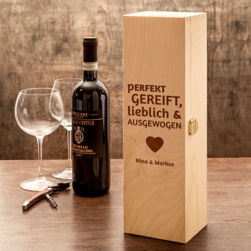 Personalisierte Weinkiste - Liebe Perfekt Gereift