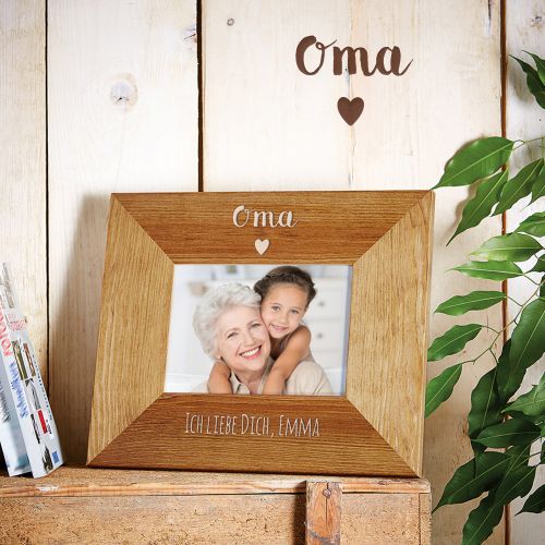 Personalisierter Bilderrahmen - Oma mit Herz