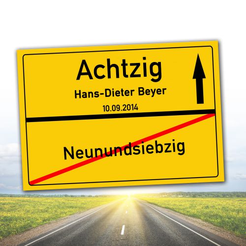 personalisiertes ortsschilderbild 80 geburtstag 1870