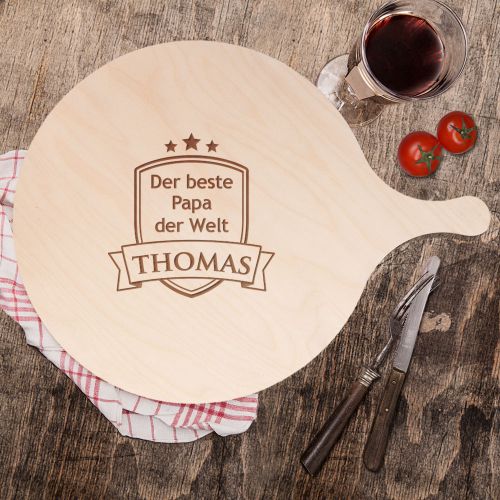 Pizzabrett mit Gravur - Bester Papa