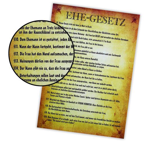 Poster - Ehegesetz