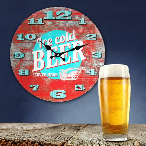 Horloge murale r�tro � Ice Cold Beer
