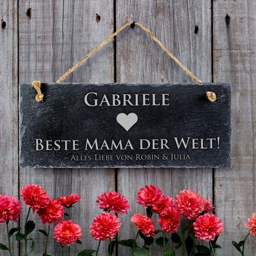 Schiefertafel mit Gravur - Beste Mama