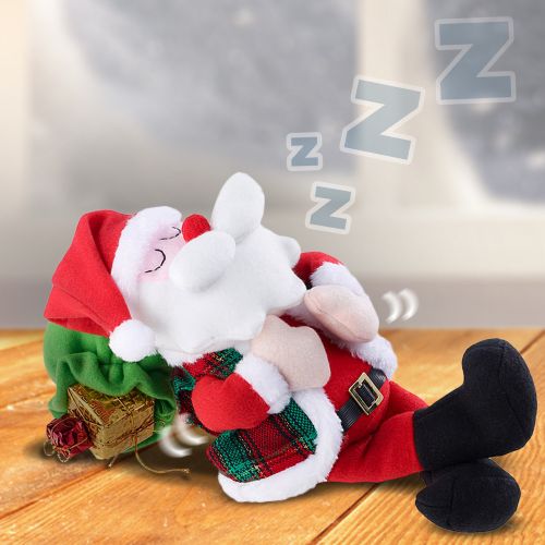 Schlafender Weihnachtsmann mit Bewegung und Sound