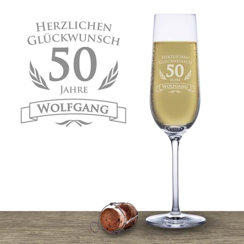 Celebrate in Style Flûte à champagne avec gravure pour 40 anniversaire 
