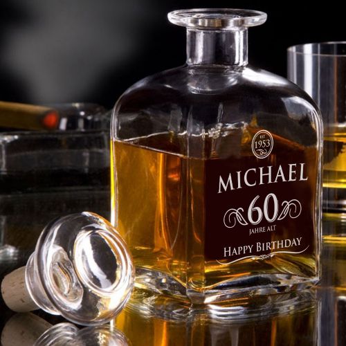 Whisky Karaffe 60. Geburtstag elegant mit persönlicher Gravur