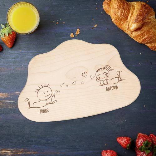 Planche � d�couper nuage avec gravure d'amour - 7e ciel