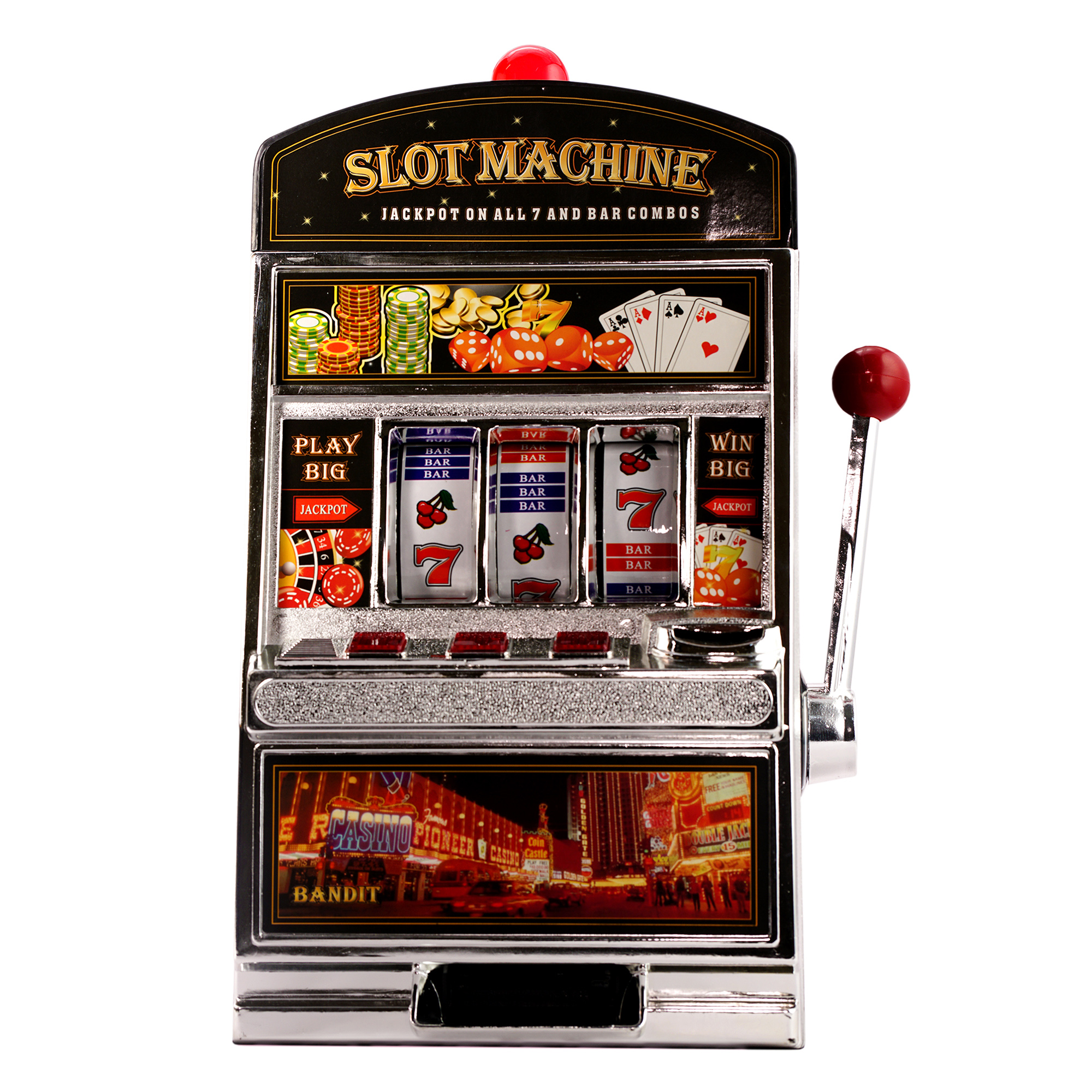 Sound Spardose Spielautomat Casino Slot Machine Einarmiger Bandit Licht 