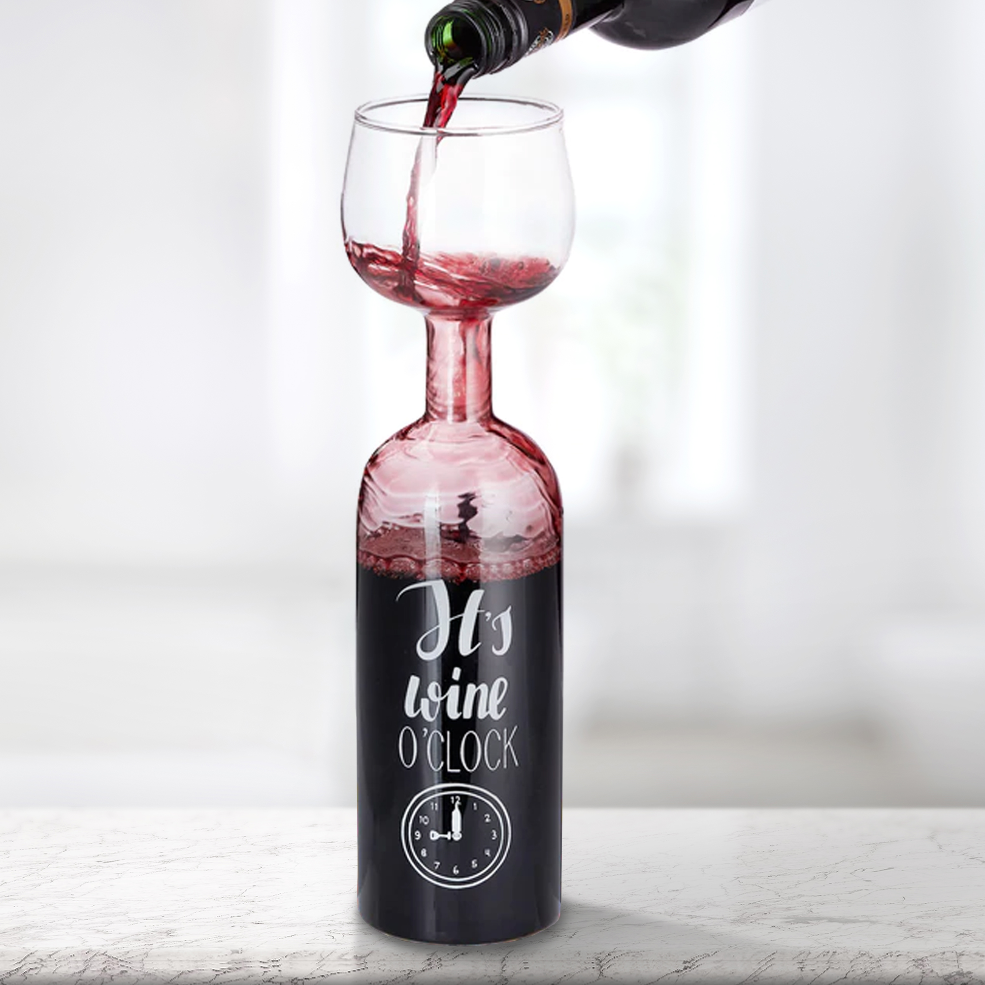Weinglas Flasche XXL inklusive Kreidemarker Wine Lovers Weinflasche Glas 