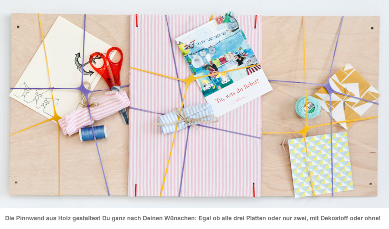 Pinnwand aus Holz - Do-it-yourself Kit zum Selbstgestalten