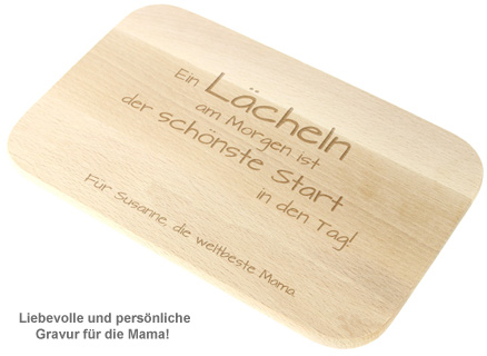 Frühstücksbrettchen mit Gravur Spruch Mama schönes persönliches