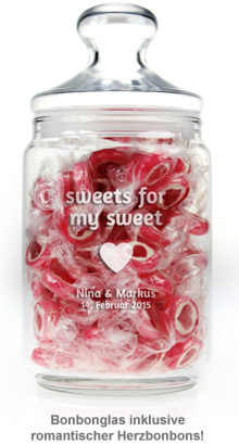 Bonbonglas mit Gravur - Sweets for my sweet - 3 Bonbonglas mit Gravur - Sweets for my sweet - 3