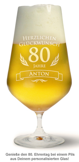 Bierglas zum 80. Geburtstag - 2 Bierglas zum 80. Geburtstag - 2