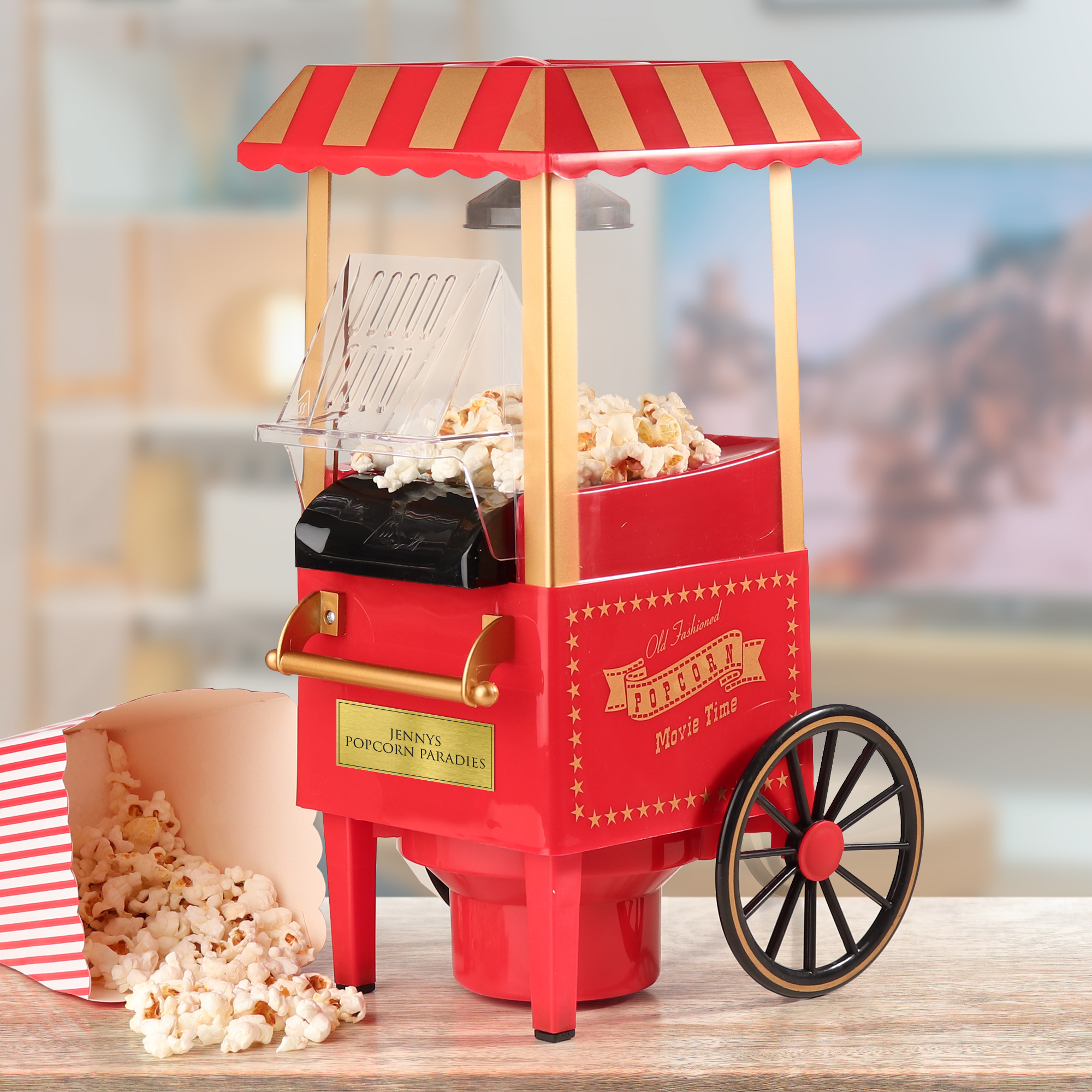 Popcornmaschine mit Wagen Retro Popcornmaker XXL Höhe 103 cm 