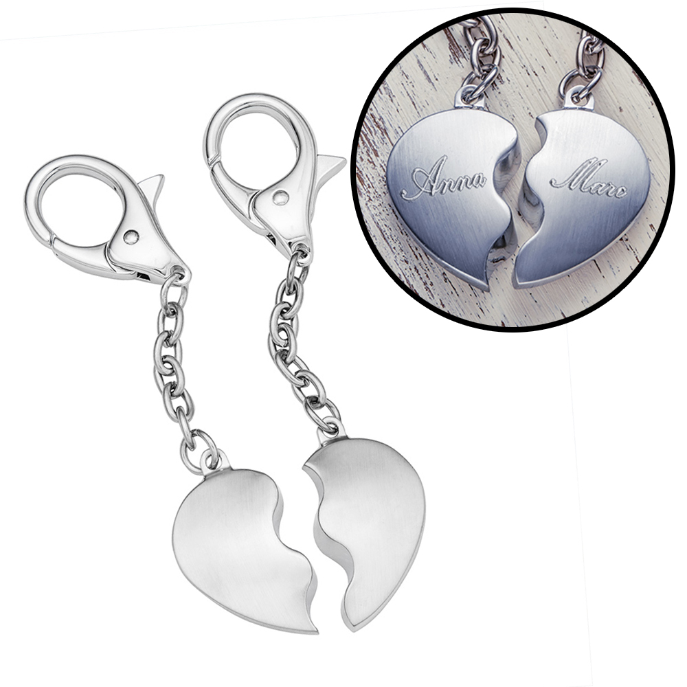 Jingyuu 1 Paire Porte-clés détachable Pendentif chaîne d'éléphants Porte clés pour Les Amoureux des Couples Valentines Cadeau Porte-clés en Alliage de Zinc Brillant Argenté+Noir 