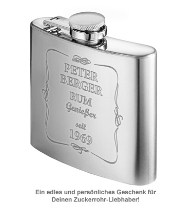 Flachmann mit Gravur - Rum Genießer - 2 Flachmann mit Gravur - Rum Genießer - 2