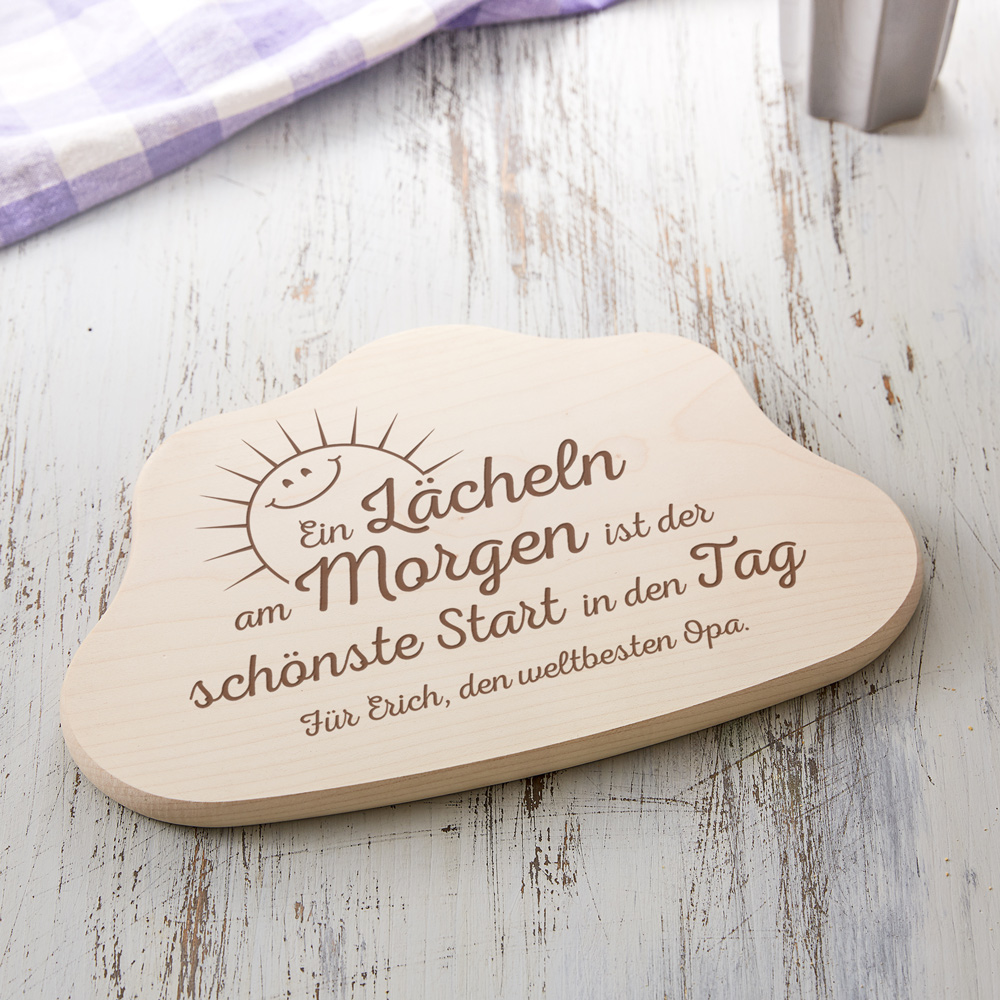 Wolkenbrettchen mit Gravur Spruch Opa individuell graviert