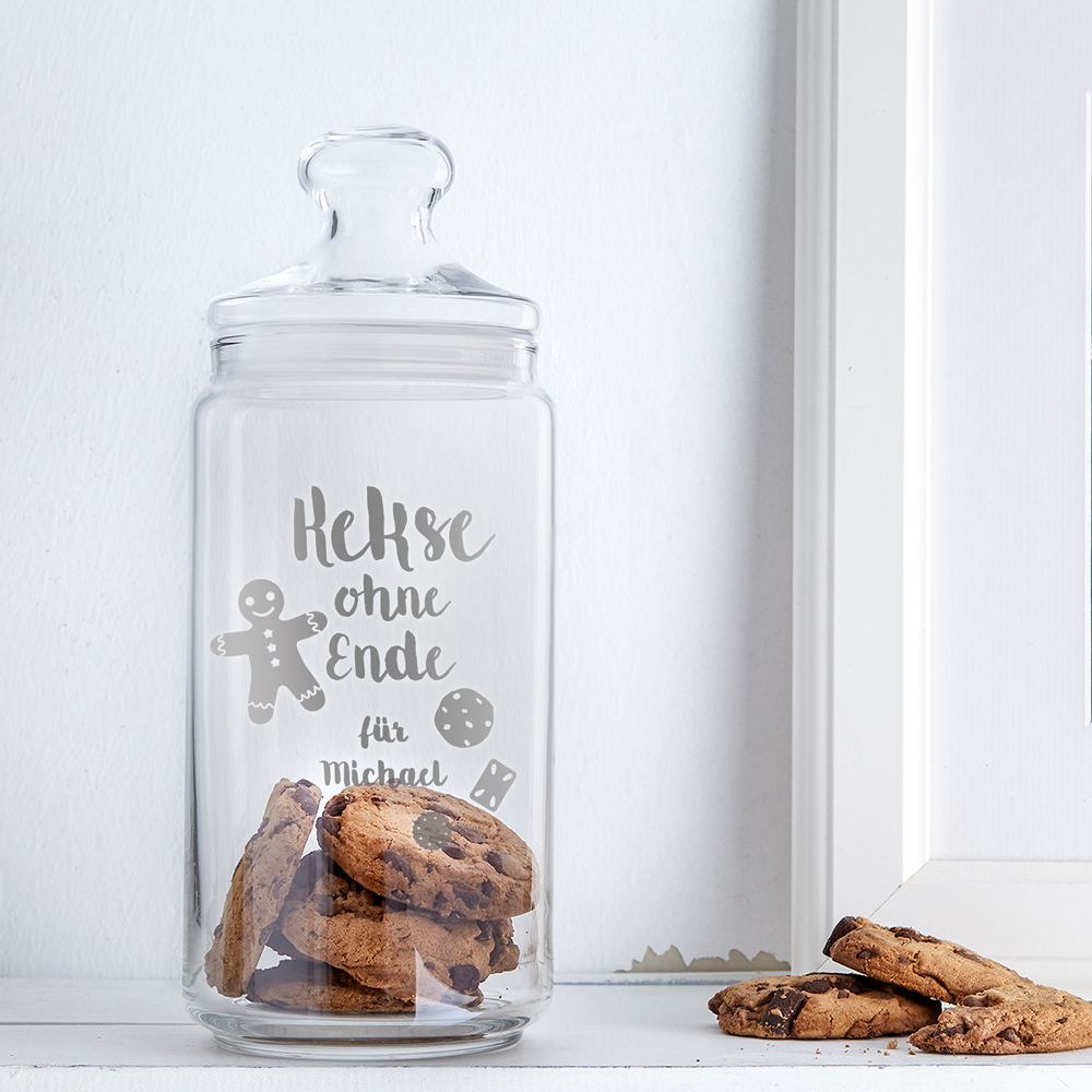 Keksdose mit Gravur Weihnachten Vorratsglas mit Namen