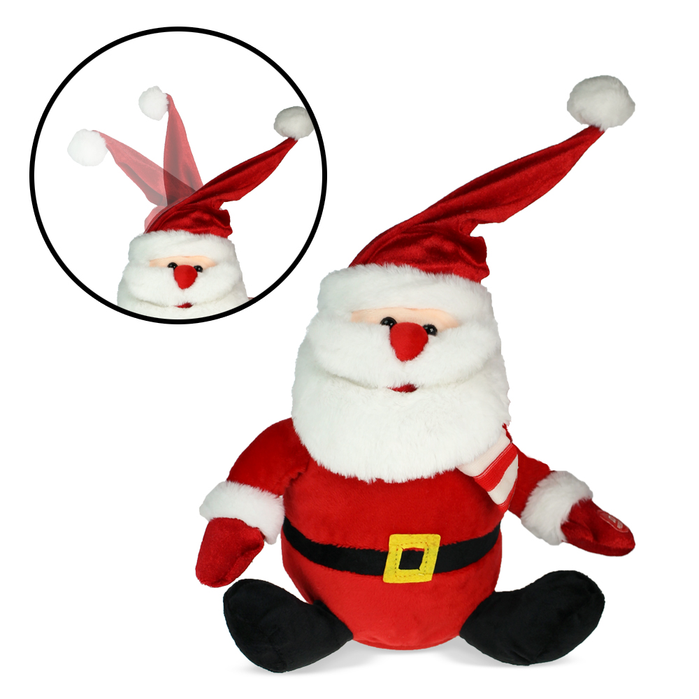 Santa der singende Weihnachtsmann mit Wackelmütze und Musik 