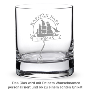 Personalisiertes Rumglas für Papa - Segelschiff - 2