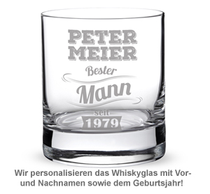 Whiskyglas mit Gravur - Bester Mann - 2 Whiskyglas mit Gravur - Bester Mann - 2