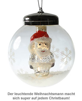 LED Weihnachtskugel - Weihnachtsmann - 2 LED Weihnachtskugel - Weihnachtsmann - 2
