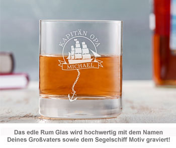 Rum Set mit Globus Karaffe und Glas - Segelschiff für Opa - 2 Rum Set mit Globus Karaffe und Glas - Segelschiff für Opa - 2
