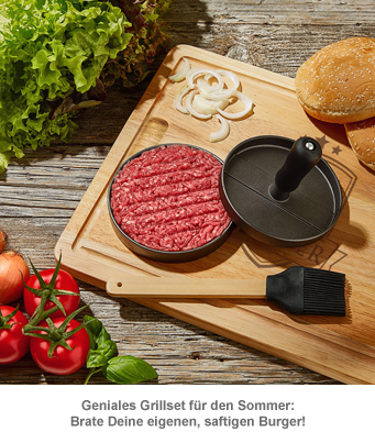 Burgerpresse mit Schneidebrett Grillset - Bester Papa - 2 Burgerpresse mit Schneidebrett Grillset - Bester Papa - 2