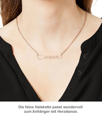 Kette mit Herzstanze Rosegold - Beste Mama - 2 Kette mit Herzstanze Rosegold - Beste Mama - 2