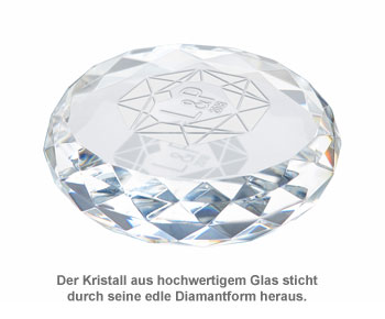 Kristall mit Initialen Gravur - Herzdiamant - 2