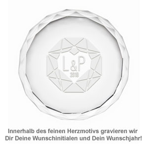 Kristall mit Initialen Gravur - Herzdiamant - 3